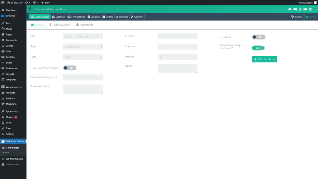 WP Cost Estimation & Payment Forms Builder