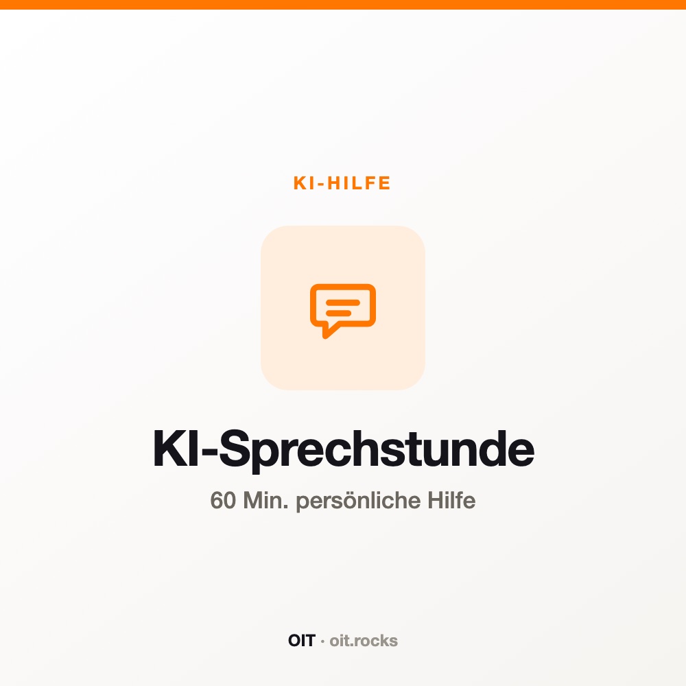 KI-Sprechstunde – 60 Minuten persönliche KI-Hilfe